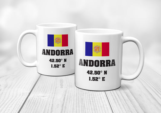 Andorra Laitutude Longitude Mug