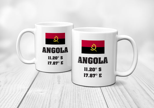 Angola Laitutude Longitude Mug