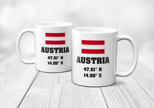 Austria Laitutude Longitude Mug