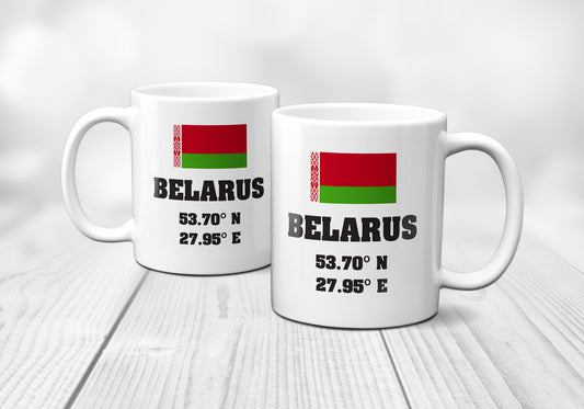 Belarus Laitutude Longitude Mug