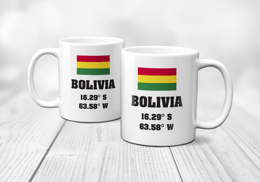 Bolivia Laitutude Longitude Mug