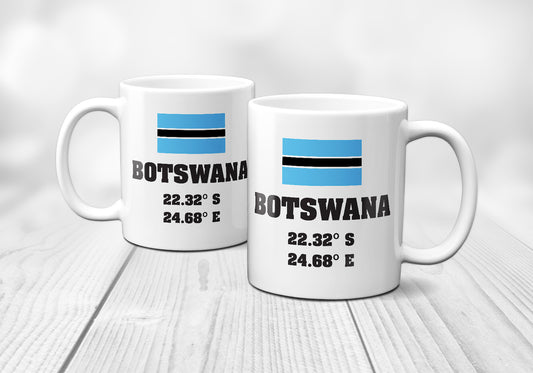 Botswana Laitutude Longitude Mug
