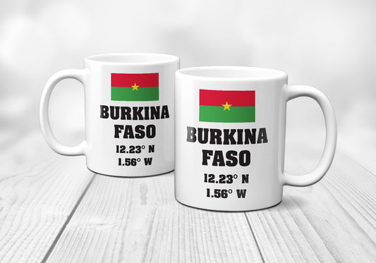 Burkina Faso Laitutude Longitude Mug